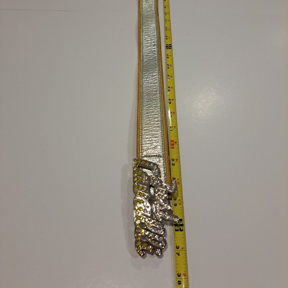 Just Cavalli Women\'s Leather Silver Yellow Crystal Belt IT 80 main image 8